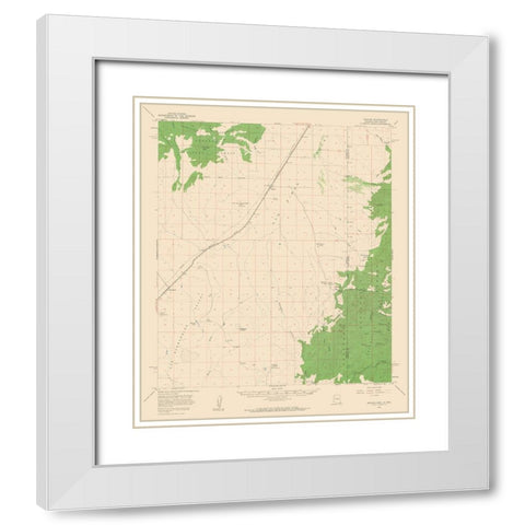 Apache Arizona Quad - USGS 1958 White Modern Wood Framed Art Print with Double Matting by USGS