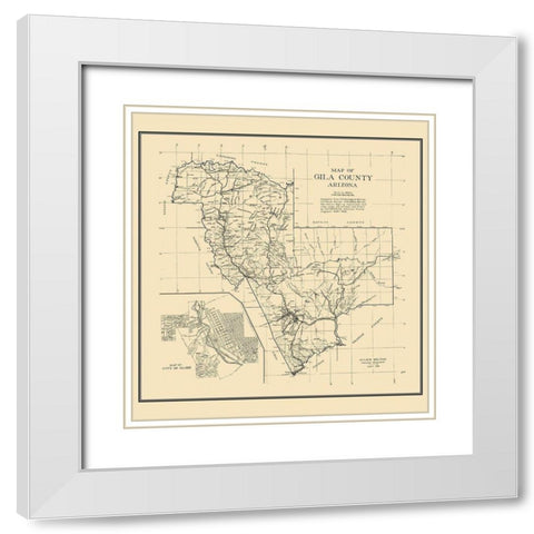Gila Arizona - Newman 1921 White Modern Wood Framed Art Print with Double Matting by Newman