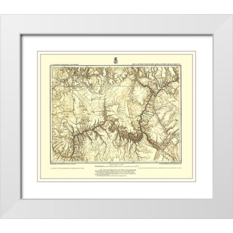 Arizona Utah Sheet - USGS 1873 White Modern Wood Framed Art Print with Double Matting by USGS