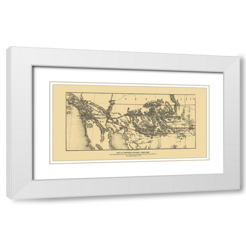 Arizona Proposed Territory - Gray 1857 White Modern Wood Framed Art Print with Double Matting by Gray