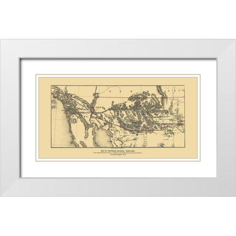 Arizona Proposed Territory - Gray 1857 White Modern Wood Framed Art Print with Double Matting by Gray