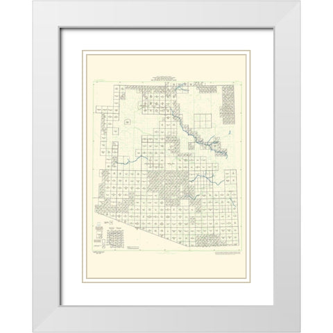 Arizona Arizona Sheet - USGS 1967 White Modern Wood Framed Art Print with Double Matting by USGS