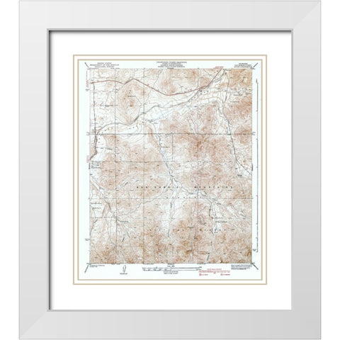 Acton California Quad - USGS 1939 White Modern Wood Framed Art Print with Double Matting by USGS