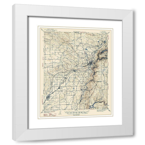 Auburn California Quad - USGS 1941 White Modern Wood Framed Art Print with Double Matting by USGS