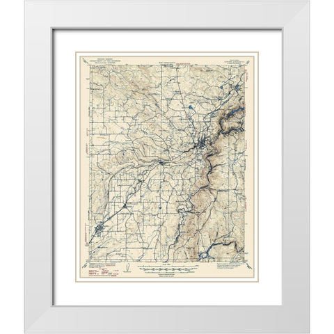 Auburn California Quad - USGS 1941 White Modern Wood Framed Art Print with Double Matting by USGS
