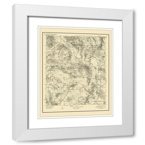 Avawatz California Quad - USGS 1933 White Modern Wood Framed Art Print with Double Matting by USGS