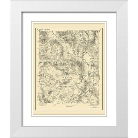 Avawatz California Quad - USGS 1933 White Modern Wood Framed Art Print with Double Matting by USGS