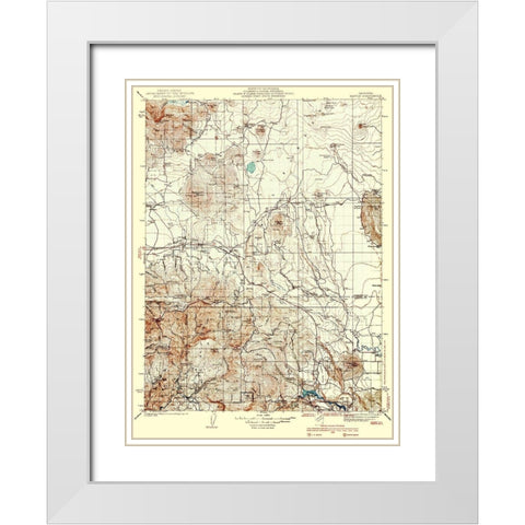 Bartle California Quad - USGS 1939 White Modern Wood Framed Art Print with Double Matting by USGS