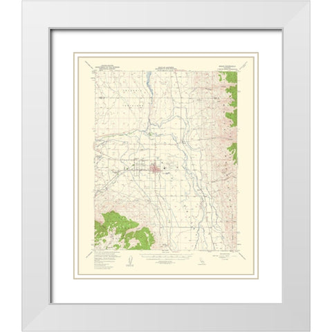 Bishop California Quad - USGS 1963 White Modern Wood Framed Art Print with Double Matting by USGS