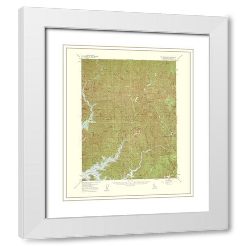 Bollibokka Mountain California Quad - USGS 1959 White Modern Wood Framed Art Print with Double Matting by USGS