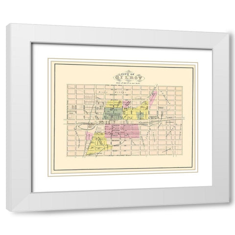 Gilroy California Landowner - Thomas 1876 White Modern Wood Framed Art Print with Double Matting by Thomas