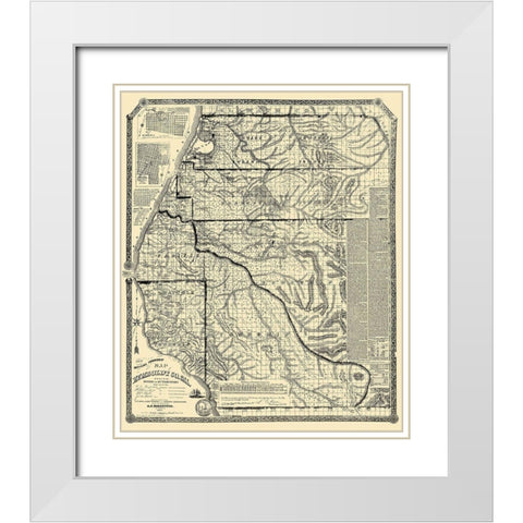 Humboldt California Landowner - Doolittle 1865 White Modern Wood Framed Art Print with Double Matting by Doolittle