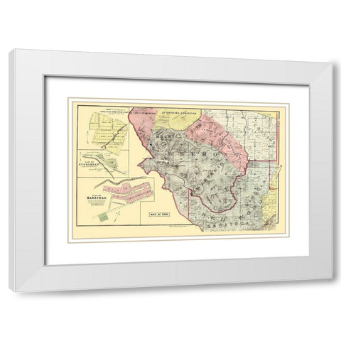 Santa Clara California Landowner - Thomas 1876 White Modern Wood Framed Art Print with Double Matting by Thomas