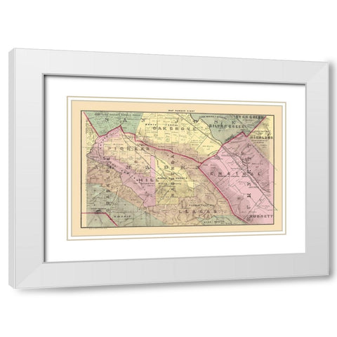 Santa Clara West Central California Landowner White Modern Wood Framed Art Print with Double Matting by Thomas
