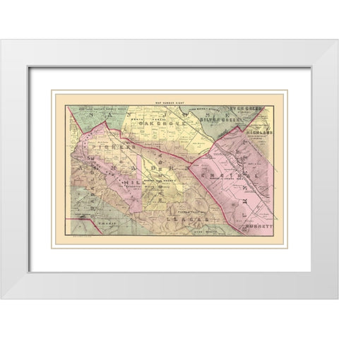 Santa Clara West Central California Landowner White Modern Wood Framed Art Print with Double Matting by Thomas