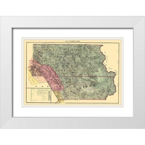 Santa Clara Northeast California Landowner White Modern Wood Framed Art Print with Double Matting by Thomas