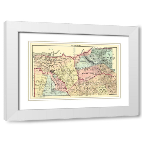 Santa Clara California Landowner - Thomas 1876 White Modern Wood Framed Art Print with Double Matting by Thomas
