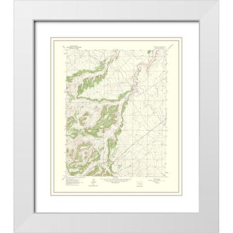 Beulah Colorado Quad - USGS 1965 White Modern Wood Framed Art Print with Double Matting by USGS