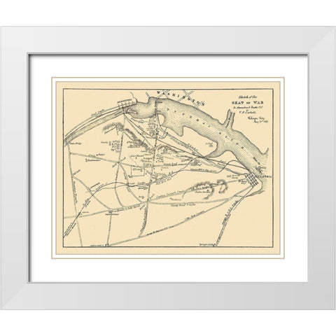 Alexandria Virginia Seat of War - Corbett 1861 White Modern Wood Framed Art Print with Double Matting by Corbett
