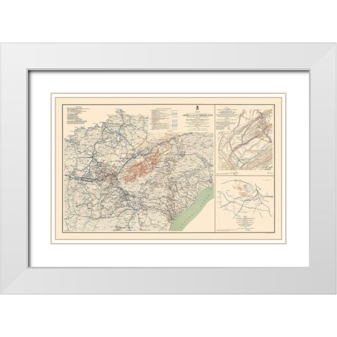 Army of Cumberland Campaigns - Ruger 1895 White Modern Wood Framed Art Print with Double Matting by Ruger