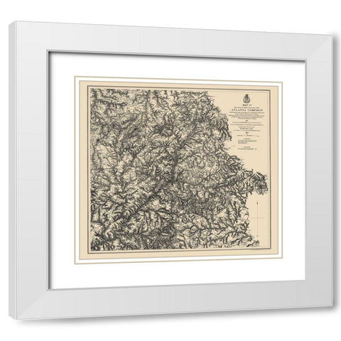 Atlanta Campaign IV - Ruger 1864 White Modern Wood Framed Art Print with Double Matting by Ruger