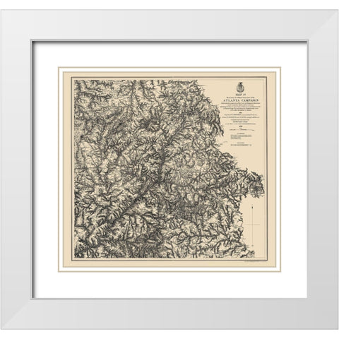 Atlanta Campaign IV - Ruger 1864 White Modern Wood Framed Art Print with Double Matting by Ruger