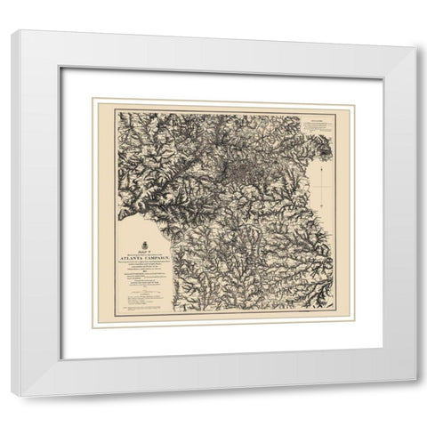 Atlanta Campaign V - Ruger 1864 White Modern Wood Framed Art Print with Double Matting by Ruger