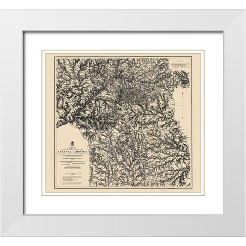 Atlanta Campaign V - Ruger 1864 White Modern Wood Framed Art Print with Double Matting by Ruger