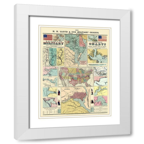 Campaign Military Charts of Strategic Places White Modern Wood Framed Art Print with Double Matting by Lloyd