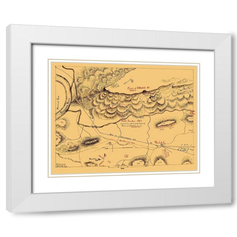 Lookout Mountain Battle Tennessee - Blakeslee White Modern Wood Framed Art Print with Double Matting by Blakeslee