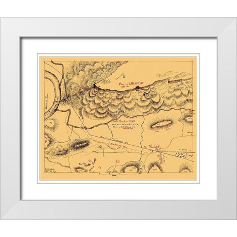 Lookout Mountain Battle Tennessee - Blakeslee White Modern Wood Framed Art Print with Double Matting by Blakeslee