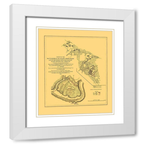 Battlefield of Logans Cross Roads - Ruger 1877 White Modern Wood Framed Art Print with Double Matting by Ruger