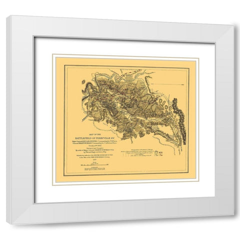 Battlefield of Perryville Kentucky - Ruger 1877 White Modern Wood Framed Art Print with Double Matting by Ruger