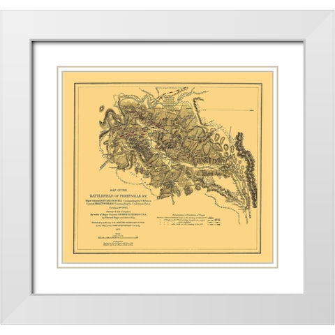 Battlefield of Perryville Kentucky - Ruger 1877 White Modern Wood Framed Art Print with Double Matting by Ruger