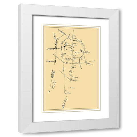 Snows Pond Florence Region Kentucky - Poe 1862 White Modern Wood Framed Art Print with Double Matting by Poe