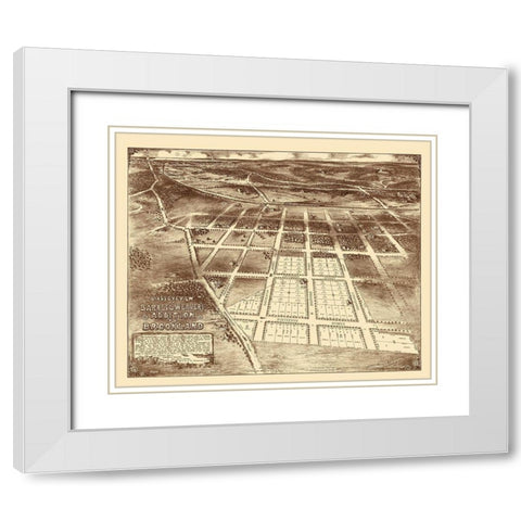 Brookland Washington DC - Barnes 1895 White Modern Wood Framed Art Print with Double Matting by Barnes