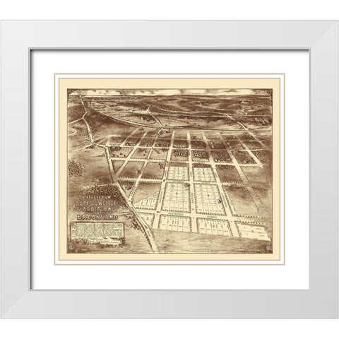 Brookland Washington DC - Barnes 1895 White Modern Wood Framed Art Print with Double Matting by Barnes