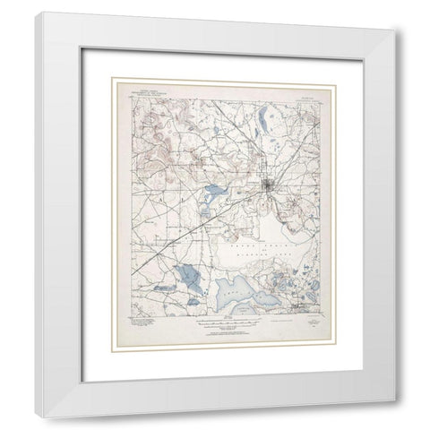 Arredondo Florida Quad - USGS 1890 White Modern Wood Framed Art Print with Double Matting by USGS
