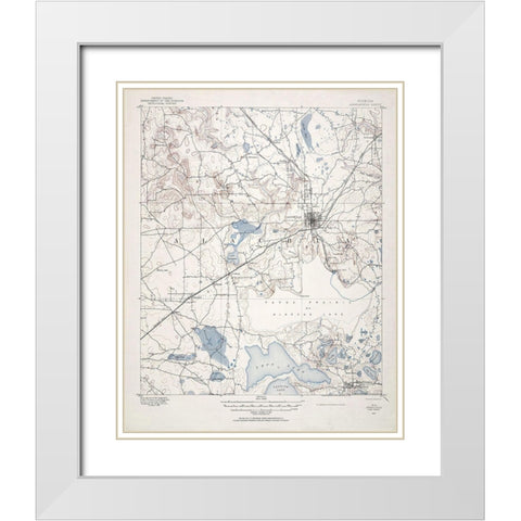 Arredondo Florida Quad - USGS 1890 White Modern Wood Framed Art Print with Double Matting by USGS