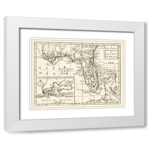 Florida - Gibson 1763 White Modern Wood Framed Art Print with Double Matting by Gibson