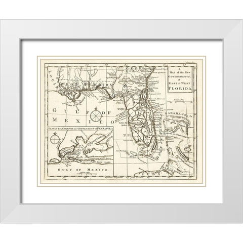 Florida - Gibson 1763 White Modern Wood Framed Art Print with Double Matting by Gibson