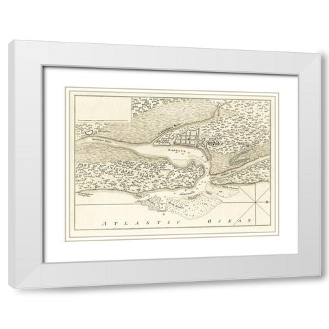 St Augustine Florida - Jefferys 1762 White Modern Wood Framed Art Print with Double Matting by Jefferys