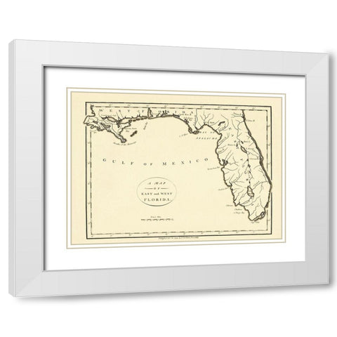 Florida - Stockdale 1794 White Modern Wood Framed Art Print with Double Matting by Stockdale