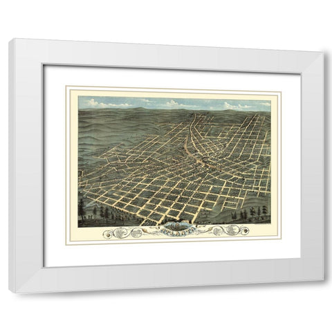 Atlanta Georgia - Ruger 1871 White Modern Wood Framed Art Print with Double Matting by Ruger