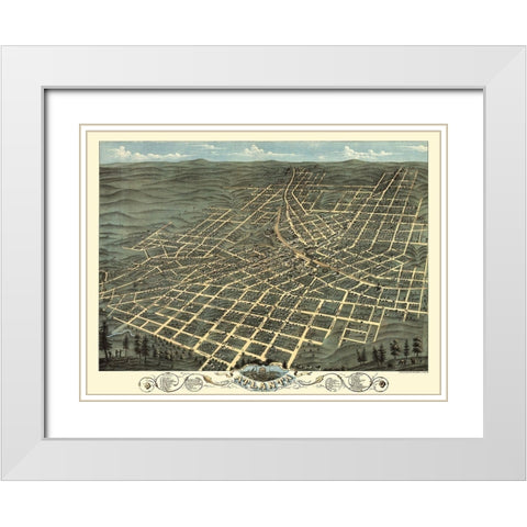 Atlanta Georgia - Ruger 1871 White Modern Wood Framed Art Print with Double Matting by Ruger