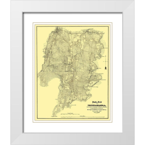 Chickamauga Georgia Battlefield - Boyd 1864 White Modern Wood Framed Art Print with Double Matting by Boyd