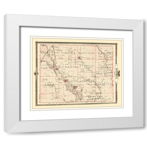 Mitchell Iowa Landowner - Andreas 1874 White Modern Wood Framed Art Print with Double Matting by Andreas