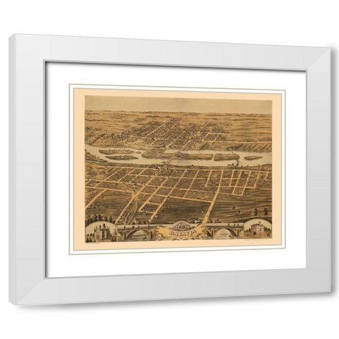 Batavia Illinois - Ruger 1869 White Modern Wood Framed Art Print with Double Matting by Ruger