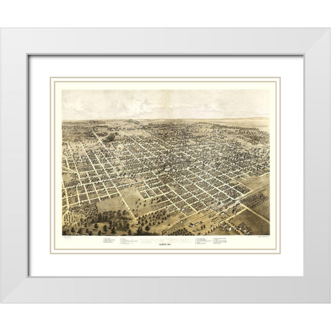 Bloomington Illinois - Ruger 1867 White Modern Wood Framed Art Print with Double Matting by Ruger