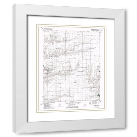 Blandinsville Illinois Quad - USGS 1974 White Modern Wood Framed Art Print with Double Matting by USGS